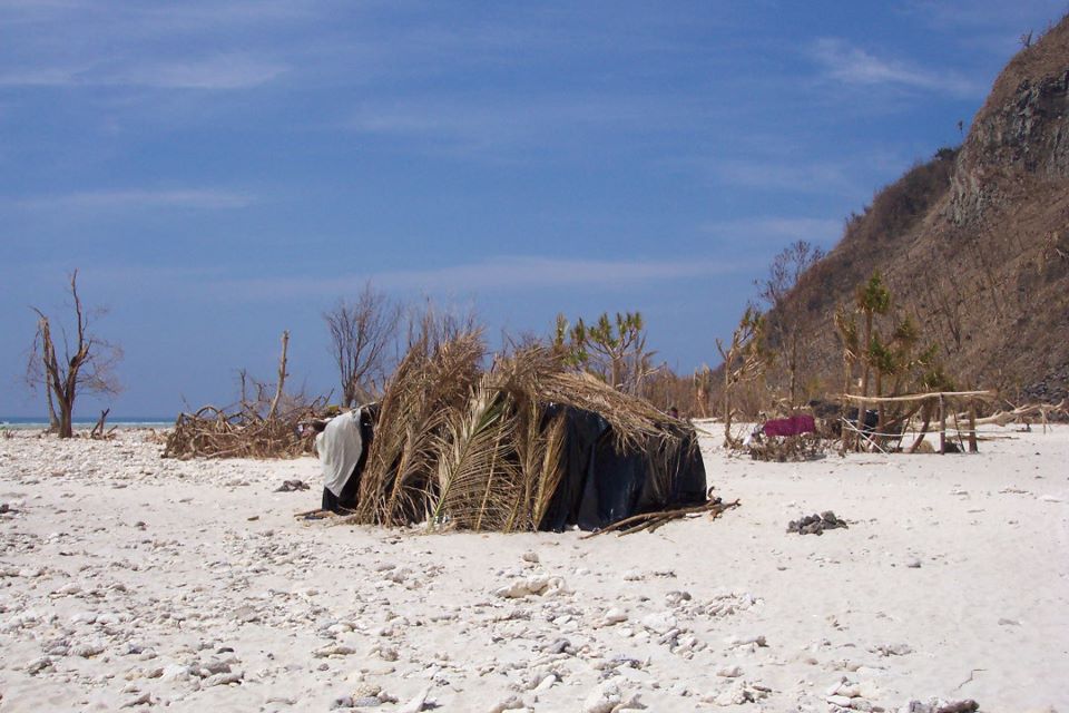 Makeshift Shelters after Cyclone Zoe. Tikopia